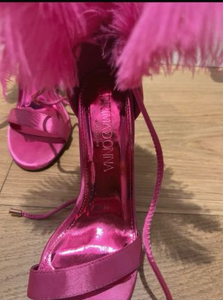 Sandali Primadonna fucsia con piume