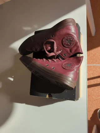 Converse All Star Donna Pelle Bordeaux