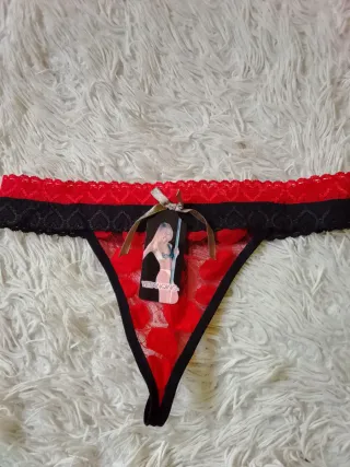 Tanga sexy rojo y negro