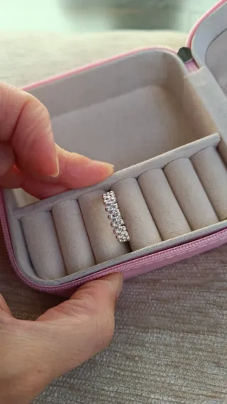 Anillo plata ajustable diseño bolitas