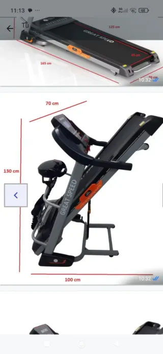Cinta de correr GREAT SPEED plegable multi gym