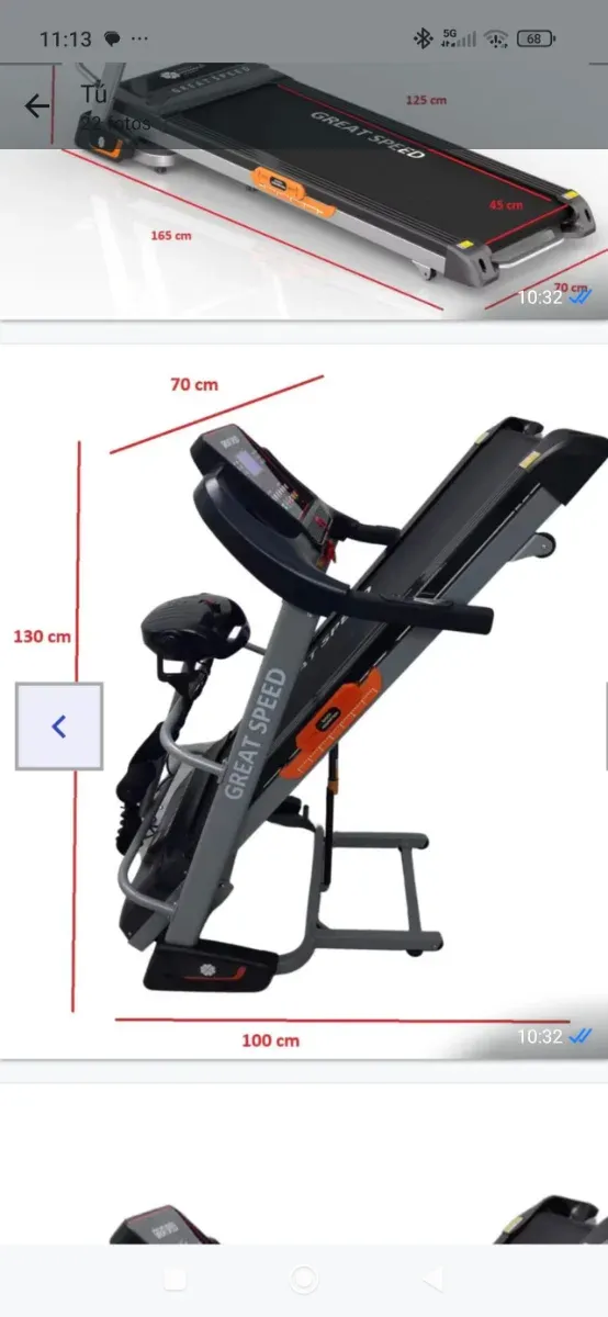 Cinta de correr GREAT SPEED plegable multi gym