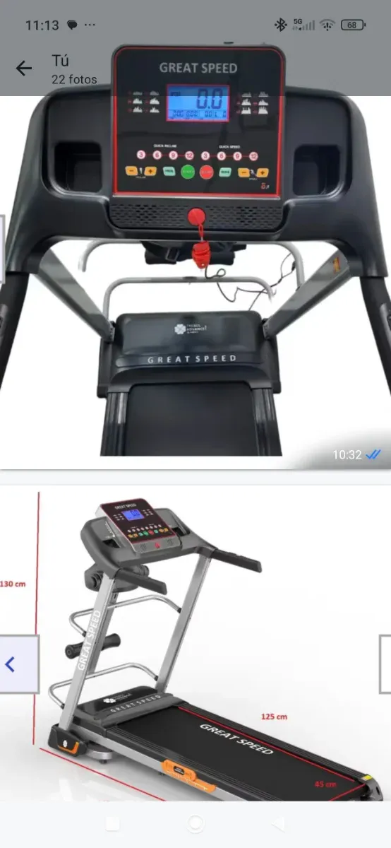 Cinta de correr GREAT SPEED plegable multi gym