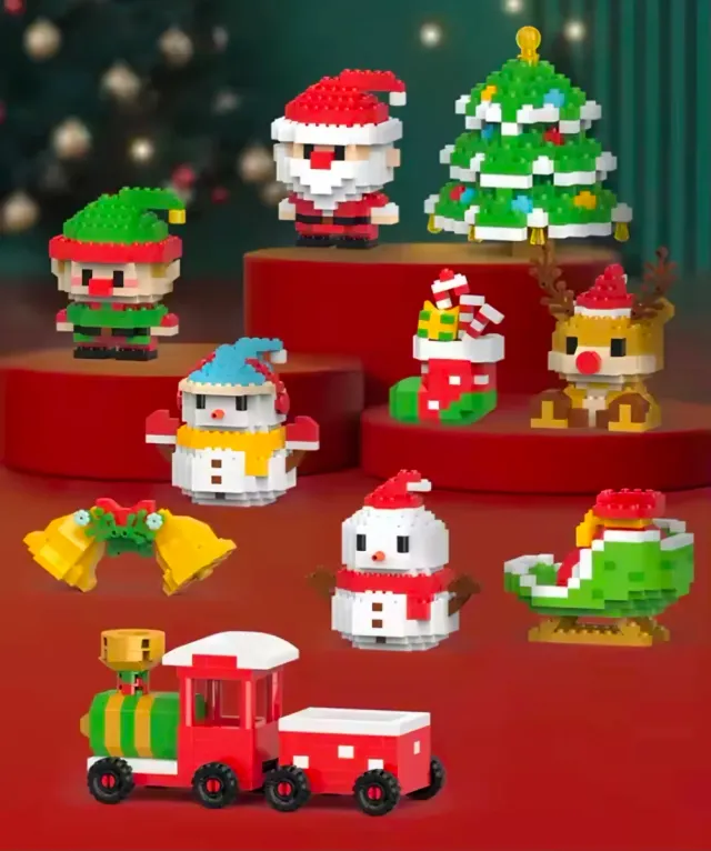Mini Set di Costruzione Babbo Natale in Mattoncini