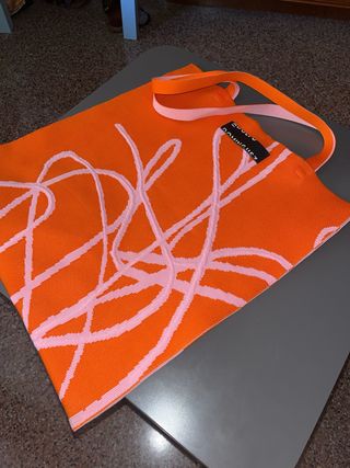 Bolso Adolfo Dominguez Reversible Rosa y Naranja