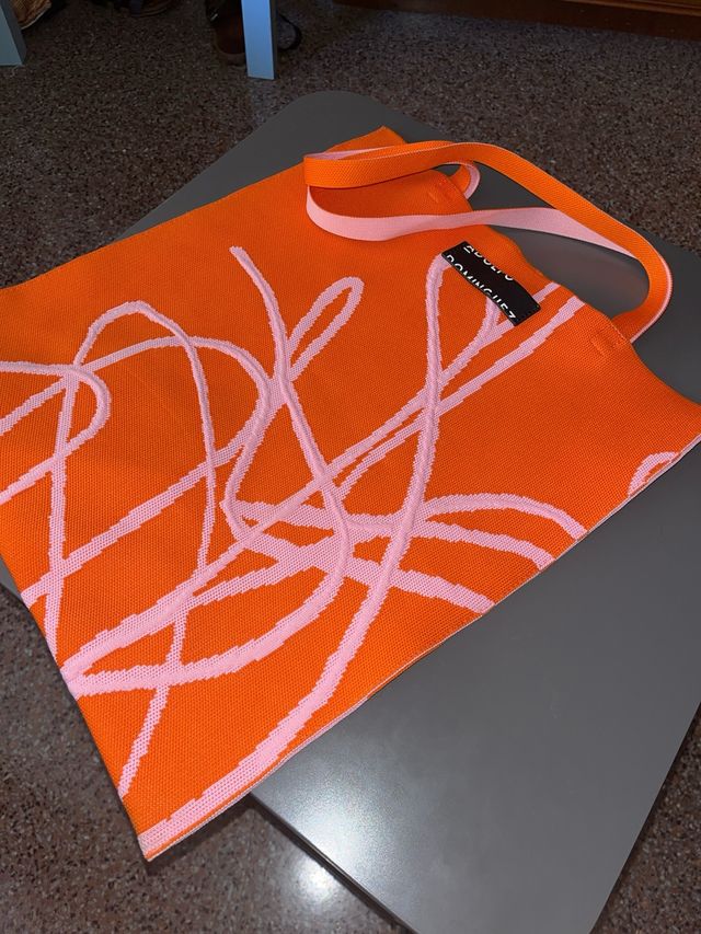 Bolso Adolfo Dominguez Reversible Rosa y Naranja