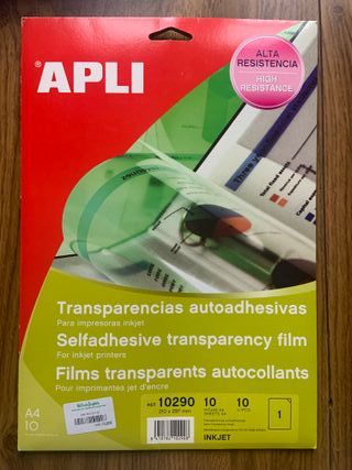 Hojas Transparencias Autoadhesivas