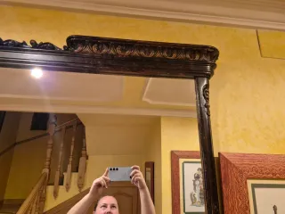 Mueble de entrada Vintage madera y cristal