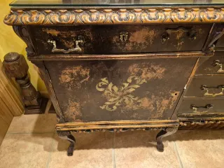 Mueble de entrada Vintage madera y cristal