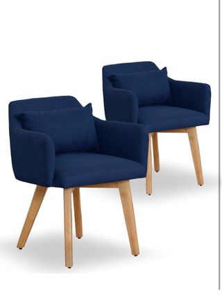 Juego 2 Sillones Gybson Tela Azul