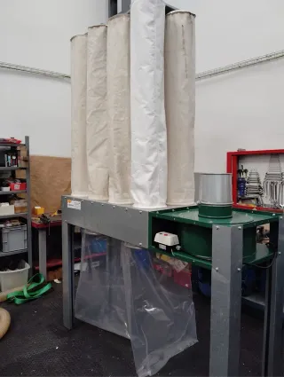 Aspiración industrial con mangas filtrantes