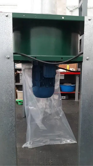 Aspiración industrial con mangas filtrantes