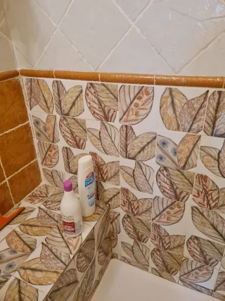 Azulejos decorativos con diseño de hojas 15 x 15