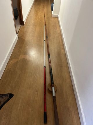 Caña de pescar y sacadera