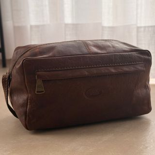 Beauty Case The Bridge in Pelle Marrone