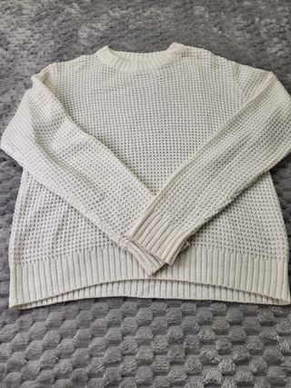 Jersey de Punto Trenzado/Waffle - Blanco. T.S