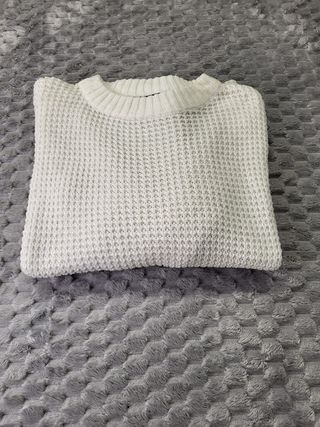 Jersey de Punto Trenzado/Waffle - Blanco. T.S