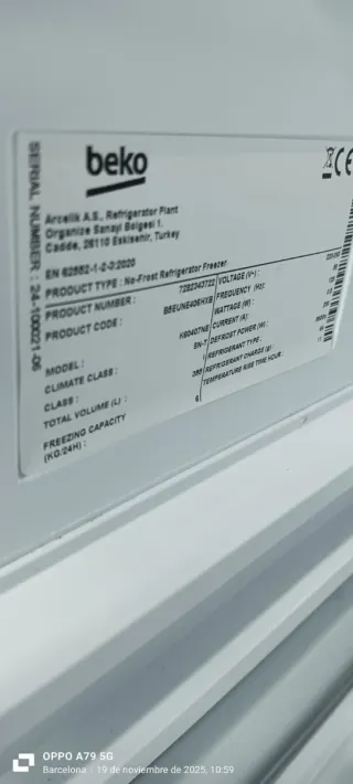 Nevera Combi Beko No Frost A+