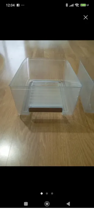 Cesta organizadora transparente de frigorifico