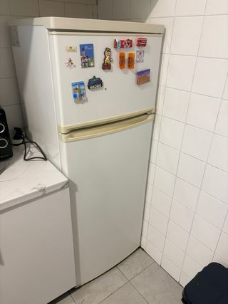 Nevera blanca con congelador