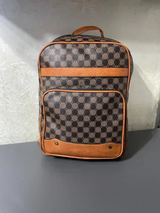 Zaino uomo marrone fantasia geometrica