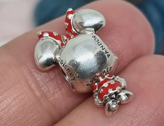 Charm Pandora Disney Minnie Mouse Rojo Plata