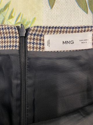 Falda espiga marrón MANGO