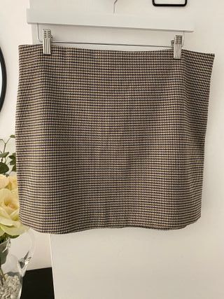 Falda espiga marrón MANGO