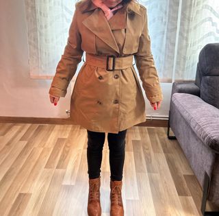 Gabardina Zara Beige Mujer