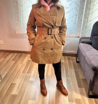 Gabardina Zara Beige Mujer