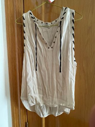 camisa negra cuerdas blancas talla S/M