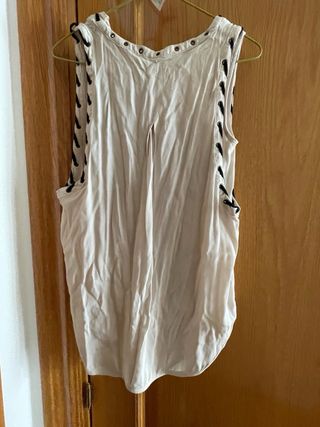 camisa negra cuerdas blancas talla S/M