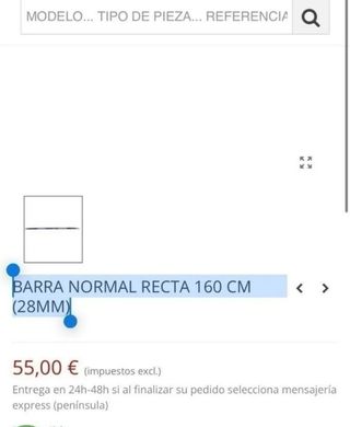 Barra pesos 160 cm 28mm
