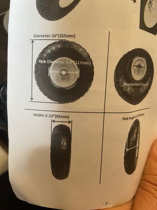 2 Ruedas VEVOR PU 255mm