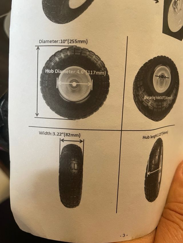 2 Ruedas VEVOR PU 255mm