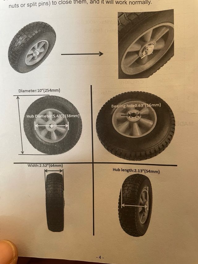 2 Ruedas VEVOR PU 255mm
