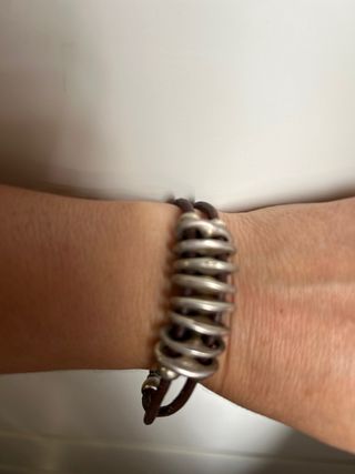 Pulsera cuero y plata