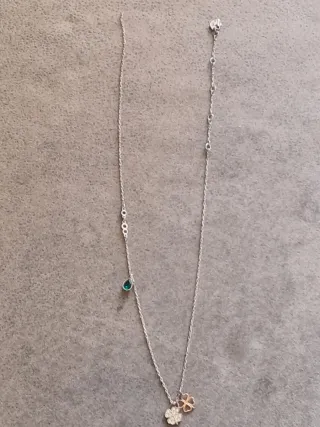 Cadena de plata rota con colgante