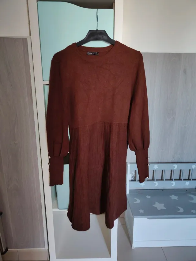 Vestido de punto marrón T.L