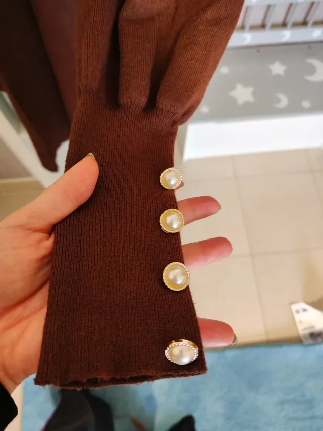 Vestido de punto marrón T.L