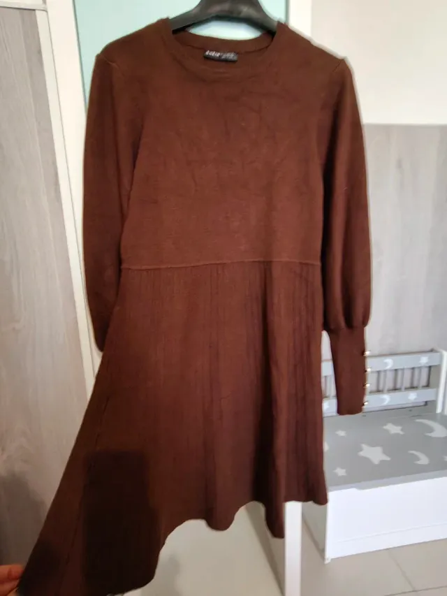 Vestido de punto marrón T.L