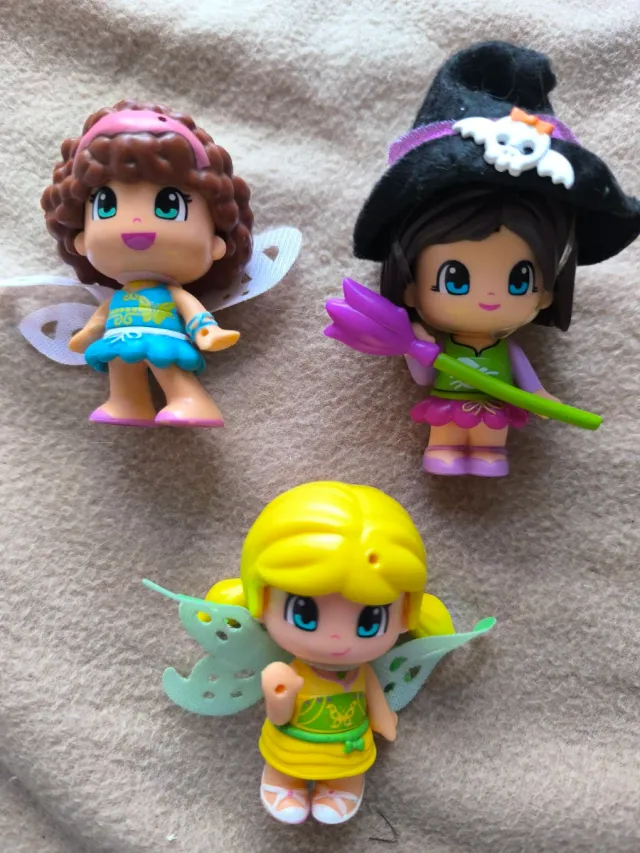 Pinypon 2 Hadas + 1 Brujita+3 mascotas+ accesorios