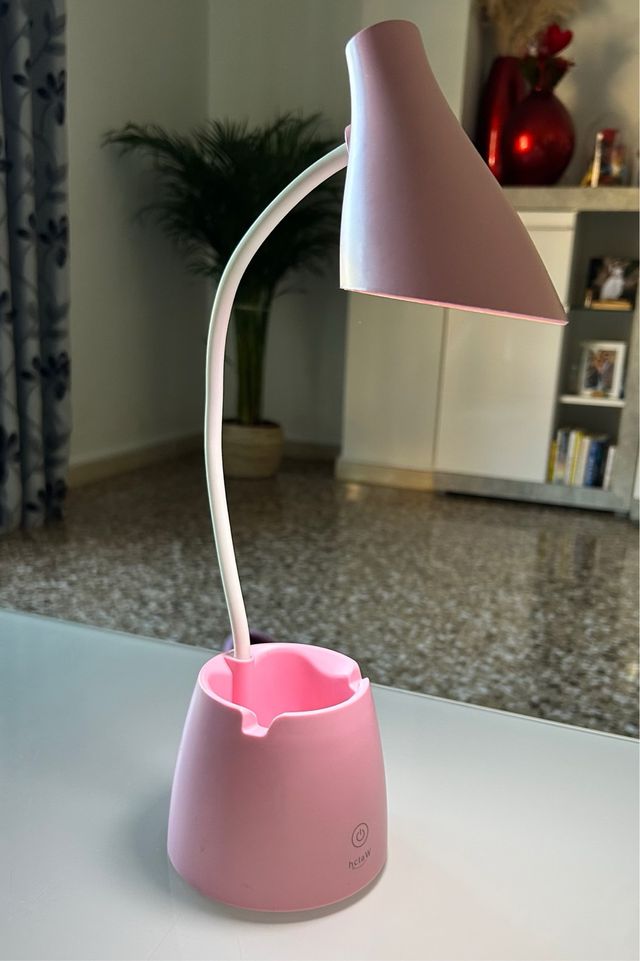 Flexo Escritorio Rosa Cuello Flexible