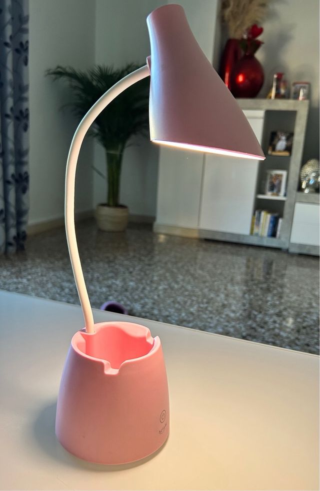 Flexo Escritorio Rosa Cuello Flexible