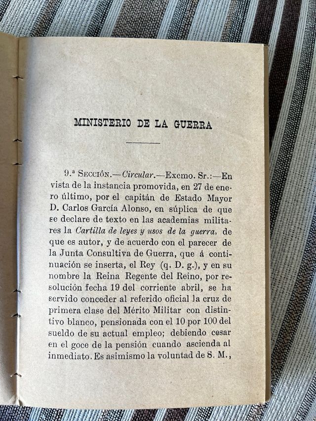 Cartilla Militar 1893 Leyes y Usos de la Guerra