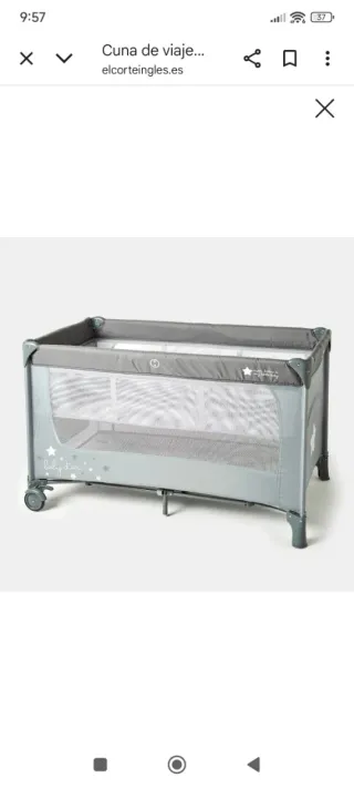 Cuna de viaje bebé casi nueva con colchón y sábana