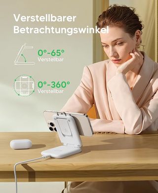 Mukiya  Cargador inalámbrico 3en1 Plegable Blanco