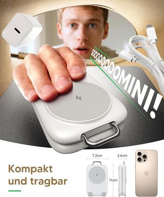 Mukiya  Cargador inalámbrico 3en1 Plegable Blanco