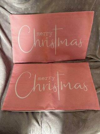 Coppia Federe Natale Rosa 50x30 cm