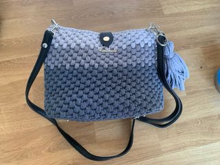 Bolso Cartera Tejida Negra Dama